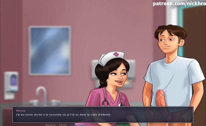 Cartoon Universal: Summertime saga part 141 - nurse swallow my cum ( French sub )