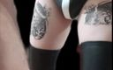 Angelbunnny: Angelbunny упряжці фетиш пу шкіряні військові чоботи henna tattoo pircing показують його тіло