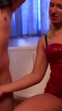 Masked Slave Whipped Red and Cock Teased by Horny Mistresses