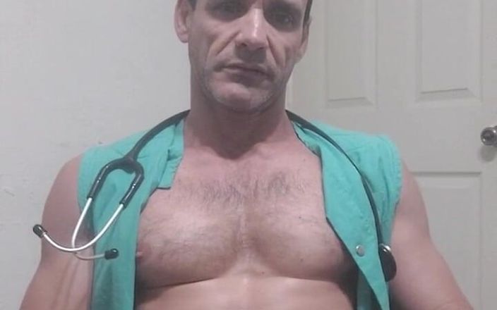 Hot Daddy Adonis: Muscular Doctor Masturbating to Cure You