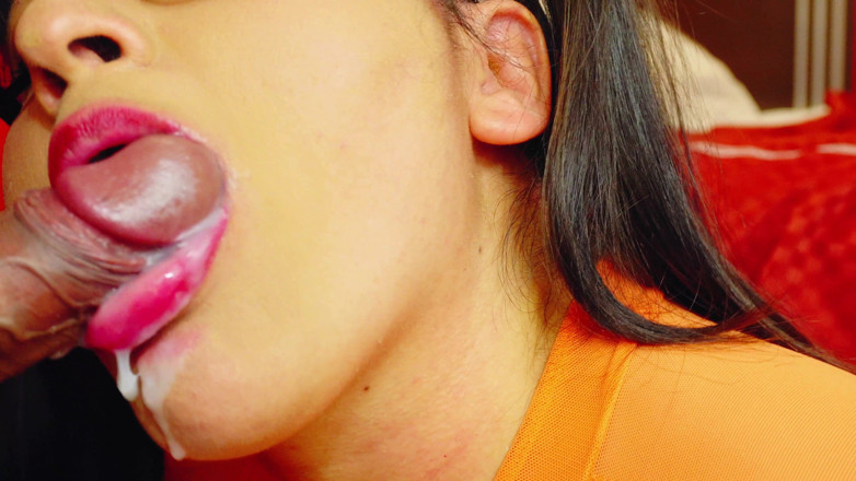 VickyVixen: He Cums in My Mouth Twice - Nerdy Close up Blowjob