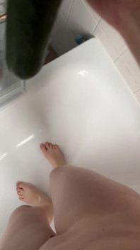 Cucumber Is Too Big for My Pussy