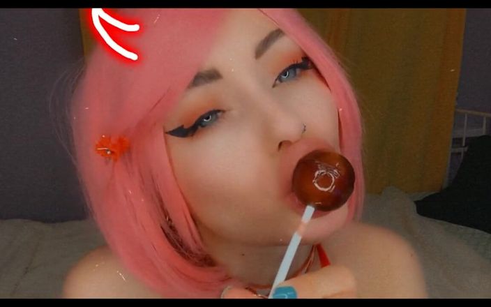 Dirty slut 666: I Love Sucking Lollipop and Doing Ahegao Face!