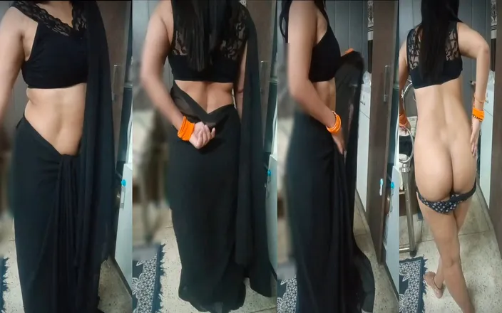 NaughtyWings: Hot Desi Girl in Saree Does Slow Strip Dance - Full...