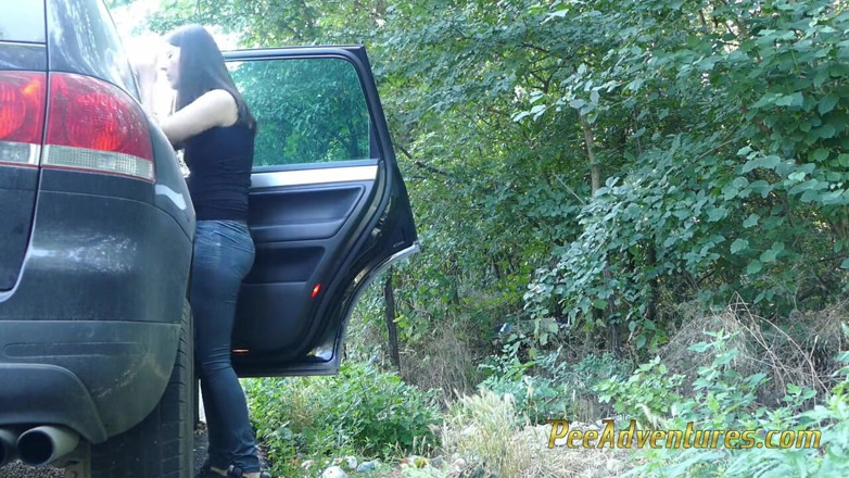 Pee Adventures: Changing her wet pee clothes outside