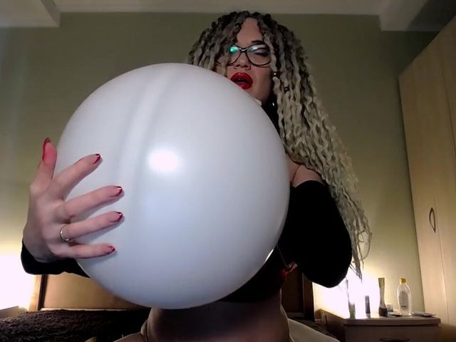 White Balloon Blowing No Pop (BadAss Bitch)