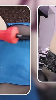 Big Dildo Anal Masturbation on the Fucking Machine