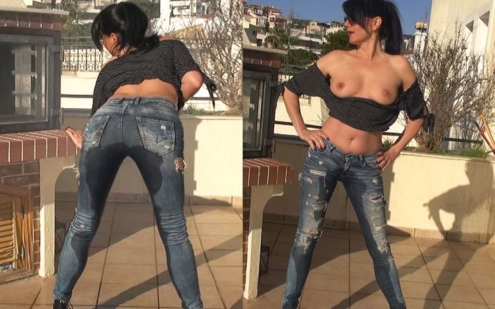 Alexandra Wett: Jeans pis orgasme! Als de blaas tot de rand vol...