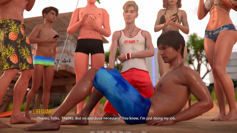 3D Cartoon Porn: Domino Beach 1 - John Menyelamatkan Nyawa Seorang Lelaki Di Pantai Selepas...