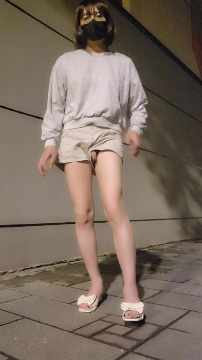 Taiwancdgirl: 户外肛交与巨大的假阳具，射在内裤上，并把它们放回去