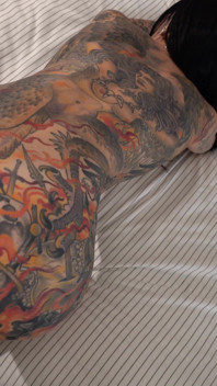 Tattooed Vixen Michelle Masque Rides a Stud for a Facial