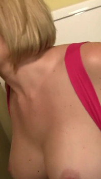 Krissy Lynn surprises by huge cock from gloryhole and sucks it deep
