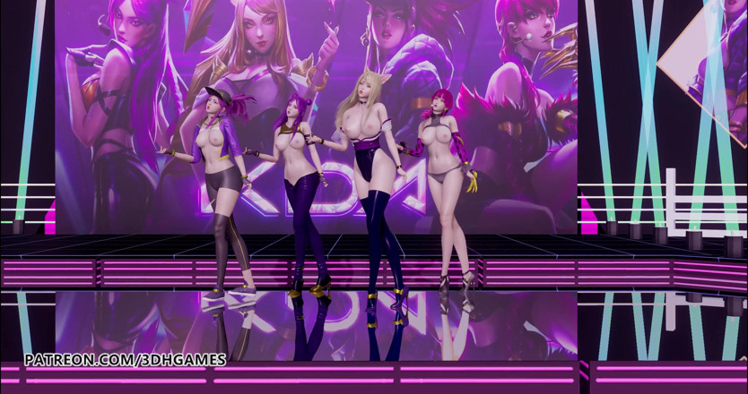 3D-Hentai Games: Girls day - tarian erotis tari bugil ahri, akali, evelynn, kaisa 3d...