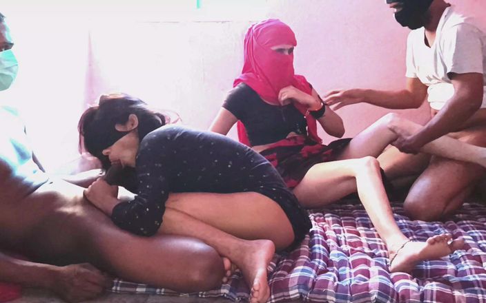 Housewife Geeta: Indian swinger couple swap wife with each other desi 4some sex...