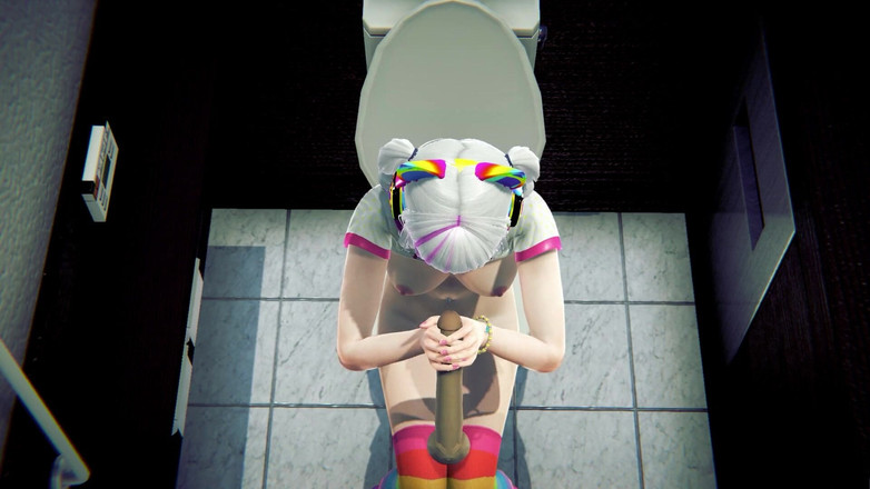 Waifu club 3D: Стример подрочил твой хуй в туалете