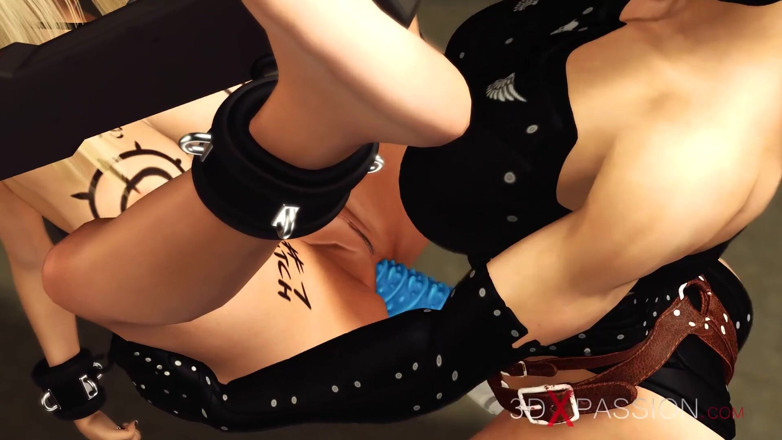 3dxpassion: A sexy cuffed young blonde gets fucked hard by a...