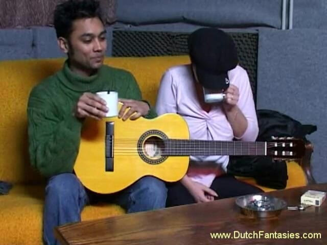 Dutch Fantasies: Cute babe is riding stranger's cock on the couch