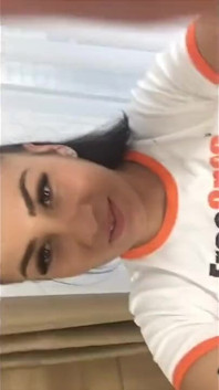 Huge Tits Babe Helen Star Selfie Making and Bouncing Boobs