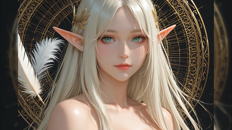 LustRender: Lustrender-diavoorstelling: prachtige naakte elf ingelijste doezellijn kunst - Ai Video