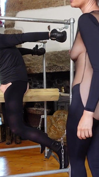 Whipped on Wooden Bondage