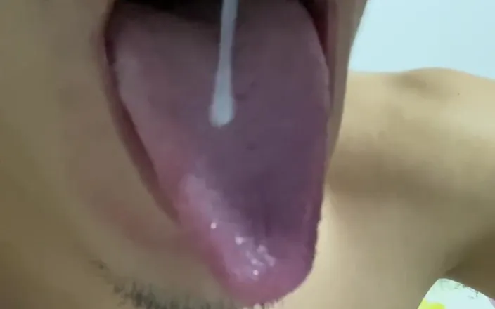 Teba: I Love to Swallow My Cum After a Big Milking