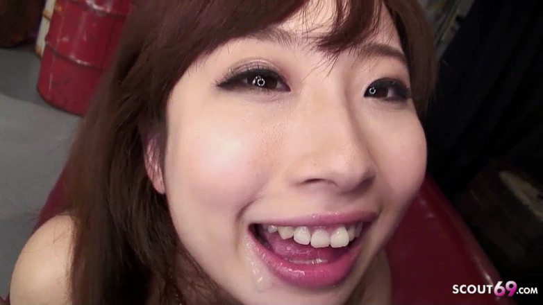 Asian porn collection: Cute Skinny Asian Teen with Big Boobs gives Titjob to...