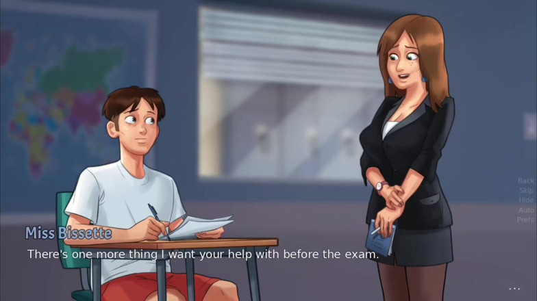 Xr Gamer: Miss Bissette Teaches Anon French Kiss - Summer Time Saga Gameplay