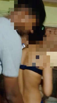 Slapping on Her Ass so Hardly and Make Her to Take Blowjob