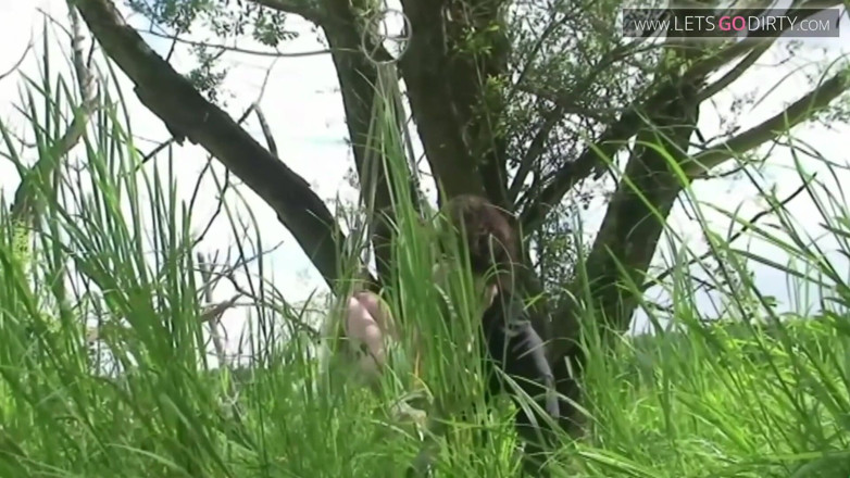 VintageXMovies: Hot girl gets bound in the bushes for a hard...