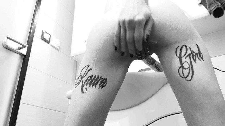 InkedKawaGirl: Vibrator in tight asshole