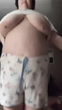 BBW Jumping and Shaking Huge Tits up and Down
