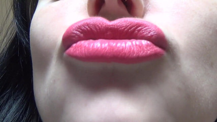 Goddess Misha Goldy: Kissing and duck face with big pink lips