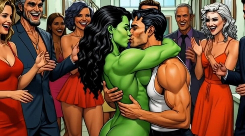 Octopussy Lovers Club: Děvka She-hulk nahota. Karikatura