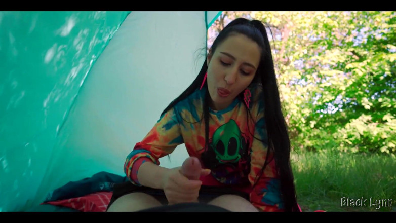 YSP Studio: Slutty Hippie Jerked Me off for Free in Her Tent