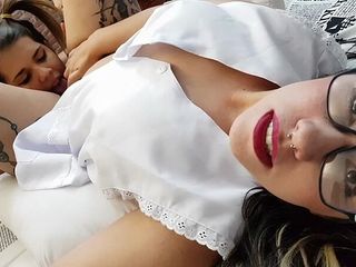 MF Video Brazil: Erotical ass licking teacher and student by top girls Barbara...