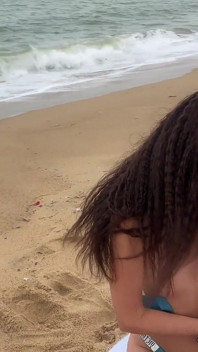 Babe Can I Cum on Your Tits? - Cock Flashing on the Beach