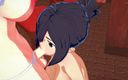 Hentai Smash: Ami Asai gives futa Uzaki a blowjob and swallows her...