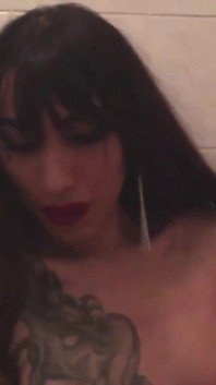 Super sexy T-girl Victoria Poison pissing in the shower