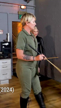 Double Domme Judicial Caning with Slave P