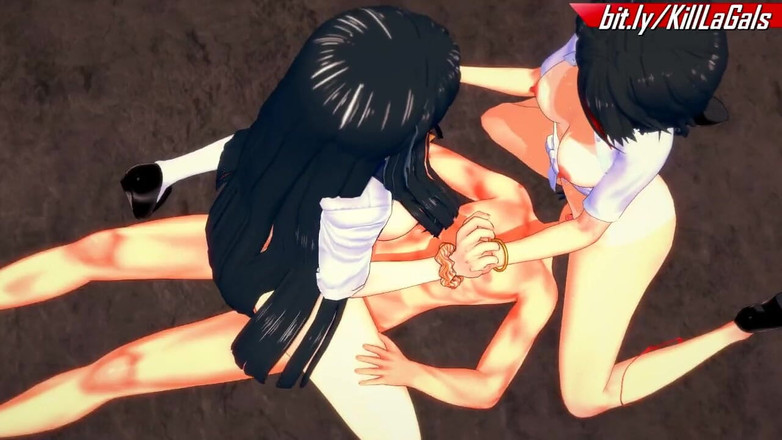 Bond sheet: Ryuko și Satsuki se îmbracă ca Gyarus pentru un sex în trei pervers