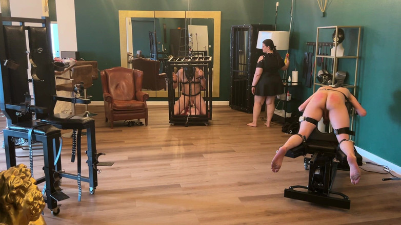 DOMINATRIX6: Fetiš lofty s mými 2 otroky, trest, zacházení s otroky, klec...