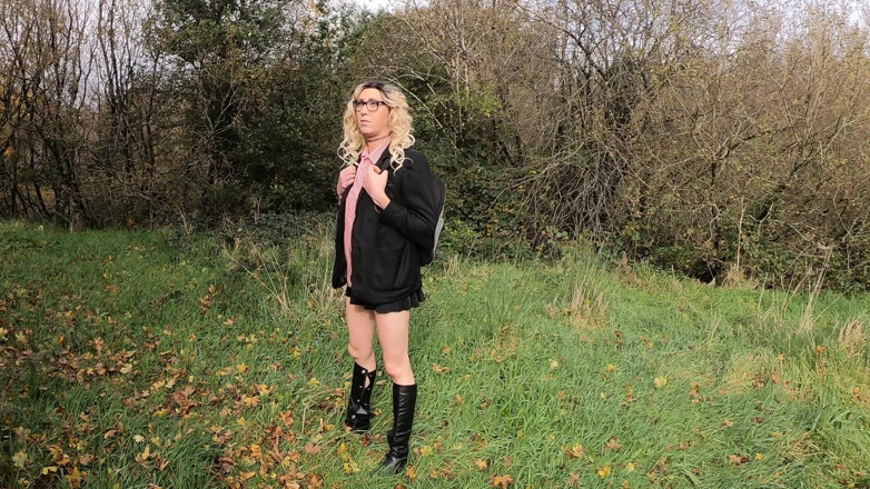 The Midnight Minx: College crossdresser bored and horny