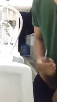Excited Behind the Bathroom