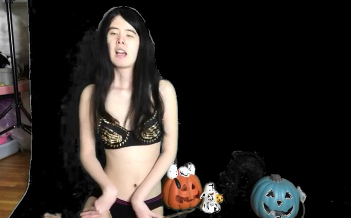 Porno angels: Halloween pumpkin play starring Alexandria Wu