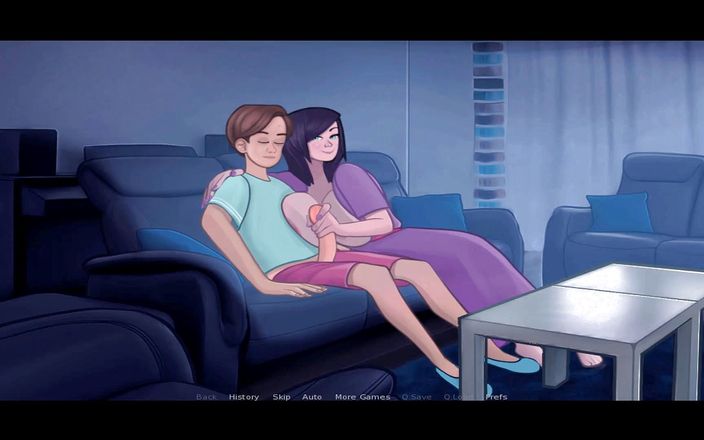 Hentai World: Catatan seks menonton film malam dengan ibu tiri