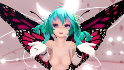 Smixix: Miku хентай танец раздевается, кримпай ММД 3D бабочка трясет его MMD 3D Известие извечной правка цвета волос Smixix