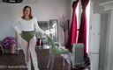 Aurora Willows large labia: Yoga workout in body suit