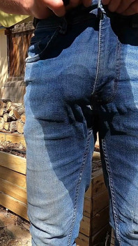 Wetting My Jeans and Teasing My Cock with Vibrators