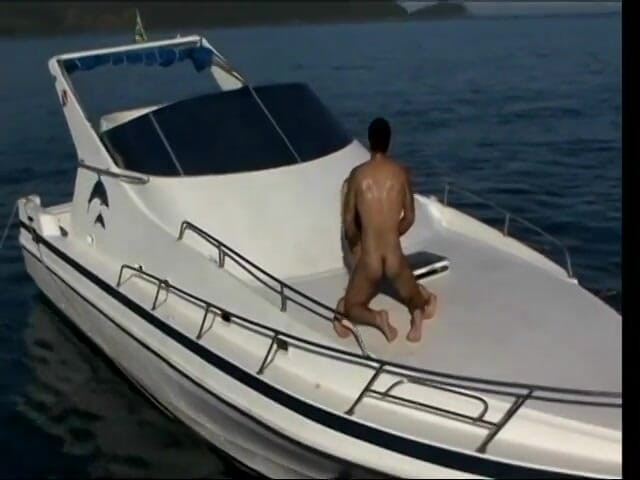 Anal seduction: Seks dubur blonde blonde berambut panjang di luar dek dek...