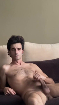 Wanking on the sofa